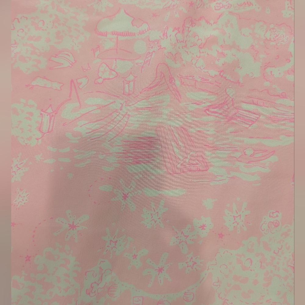 Lilly Pulitzer Dusk Pink Censored Skinny Dipping Silk Slip Dress Size XL - Picture 9 of 11
